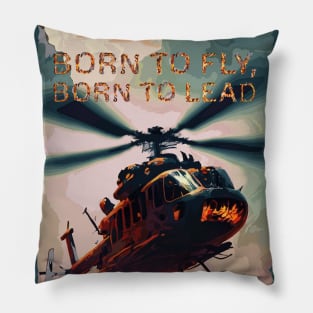 Fasbytes Aviation helicopter born to fly, born to lead Pillow