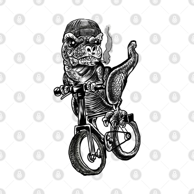 Dinosaur Riding a Bike by silentrob668