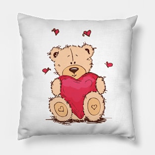 Valentine's Day - Bear with heart Pillow