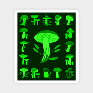 Green Mushrooms Magnet