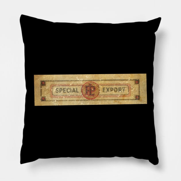 SPECIAL EXPORT BEER Pillow by ngilerterus