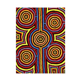 Aboriginal Art - Campsites New Colors T-Shirt