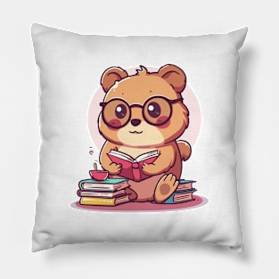 Kawaii Quokka reading a book Pillow