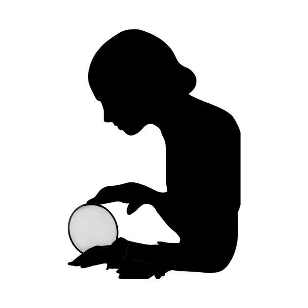 Fortune Teller With Crystal Ball Silhouette by penandbea