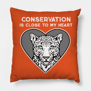 Leopard Conservation Heart Pillow