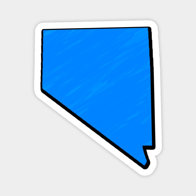 Bright Blue Nevada Outline Magnet by Mookle