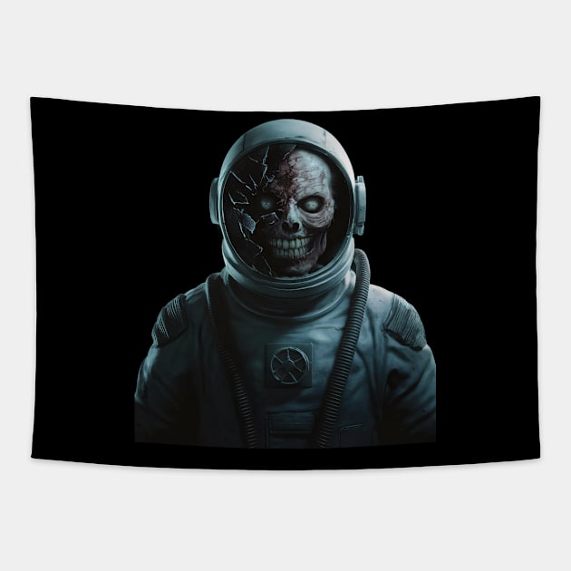 Space Unmasked: The Grinning Cosmonaut Tapestry by UrbanBlend