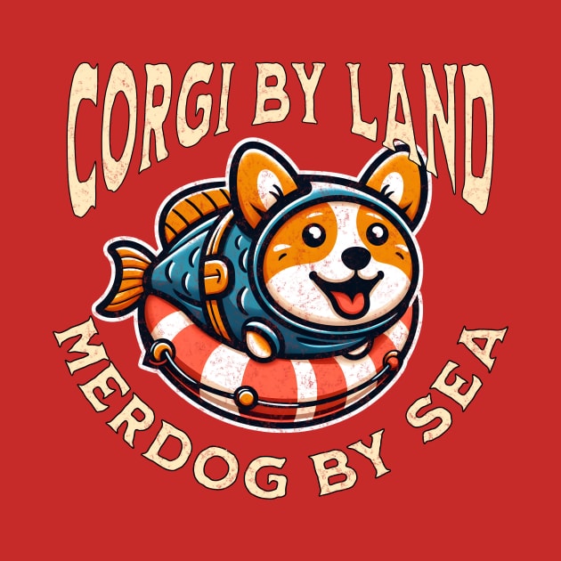 Corgi By Land - Merdog By Sea by WolfeTEES