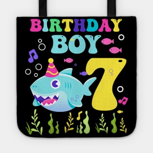 7th Birthday Boy Shark Tee 7th birthday Shark Gift 7 years old birthday boy Shark Birthday Boy Tee copy Tote