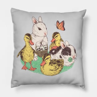 Bunnies and Duckies Pillow
