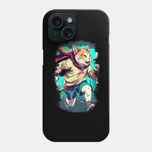 Super Heroes cat running Phone Case