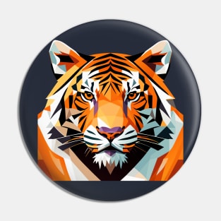 Polygon of tiger monster in cartoon Pin