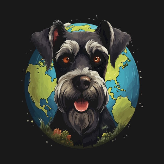 Miniature Schnauzer Earth Day by JH Mart