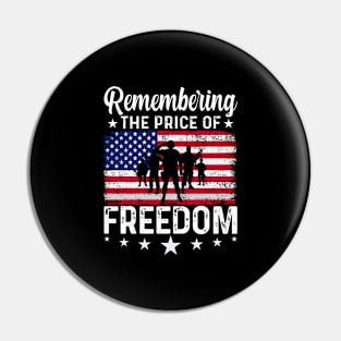 Remembering the Price of Freedom, USA Military Veterans Memorial Day Pin