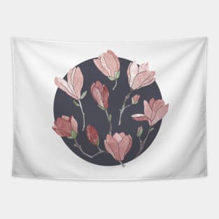 Magnolia flowers on grey Tapestry