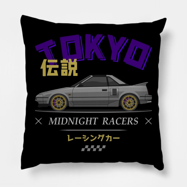 Tuner Silver MR 2 MK1 JDM Pillow by GoldenTuners