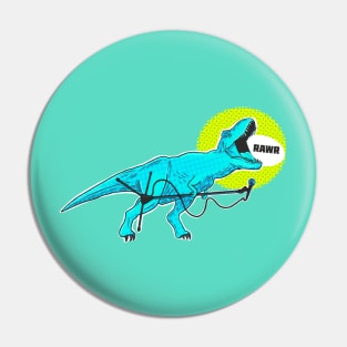 Retro dinosaur screaming (tortoise) Pin