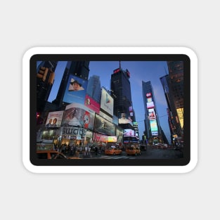 The lights of Times Square at twilight, NYC Magnet