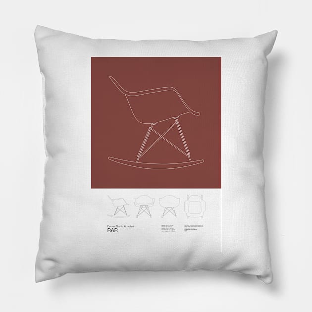 Eames RAR Chair Poster Mid Century Design - Minimal Design - Charles and Ray Eames Pillow by sub88