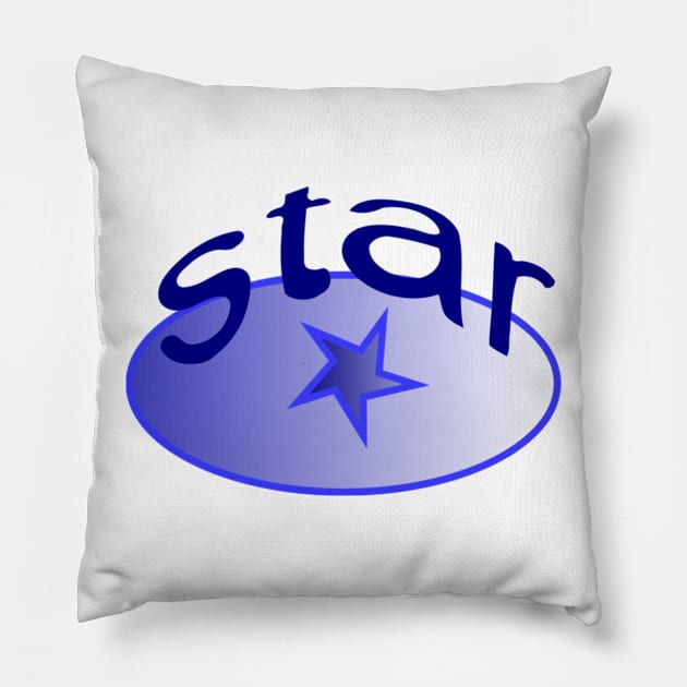 Blue Star Pillow by andersonartstudio