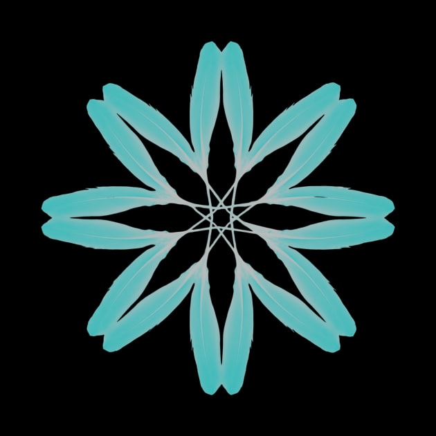 Feather Flower Teal by Geomhectic