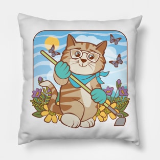 Summer Gardening Cat Pillow