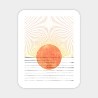 Abstract orange sun Magnet