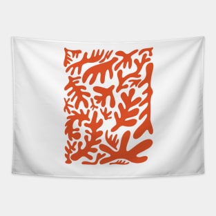 Orange Matisse Inspired Cutout Shapes Tapestry