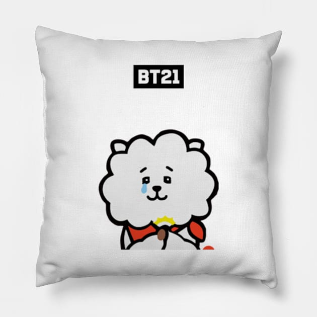 bt21 bts exclusive design 83 Pillow by Typography Dose