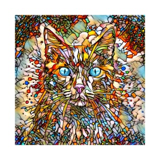 Mosaic Cat 704 Stained Glass style Multicolor T-Shirt