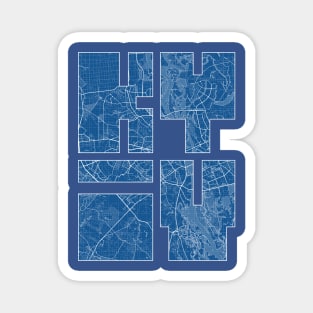Kyiv, Ukraine City Map Typography - Blueprint Magnet