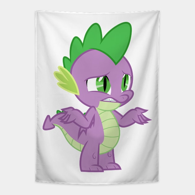 Spike shrugging Tapestry by CloudyGlow