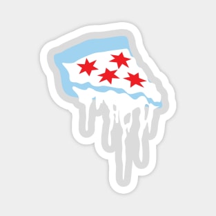 Chicago Flag as Pizza Magnet