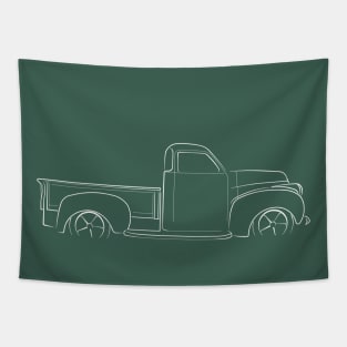 Studebaker Pickup - profile stencil, white Tapestry