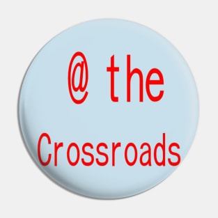 At the Crossroads illustration in Light Blue Background Pin