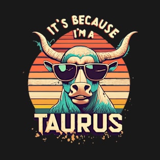 Taurus Sunset Soiree: Retro Zodiac Delight T-Shirt