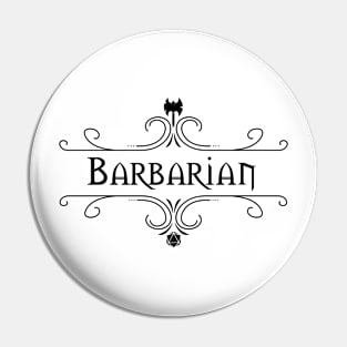 Barbarian Dungeon & Dragons Class Pin