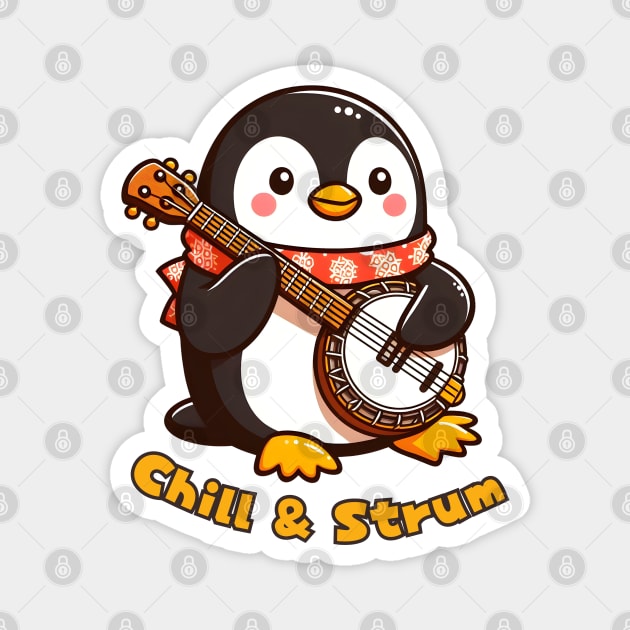 Banjo penguin Magnet by Japanese Fever