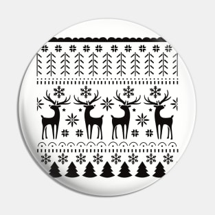 Northern Europe Folk Art Christmas Reindeer Sweater Pattern Pin