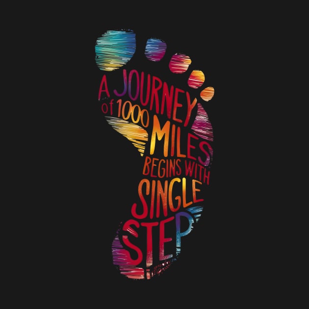 Footsteps of Inspiration: A Journey of 1000 Miles Typography Art by ShopFusion