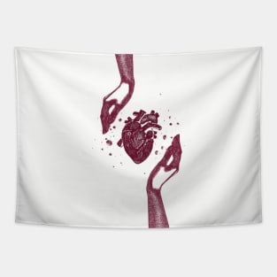 Heart In Hands Tapestry