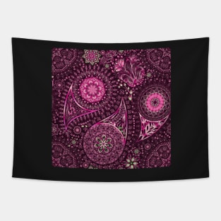 Ornate Pink Paisley Tapestry