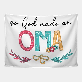 So God Made A Oma Happy Mother's Day Tapestry