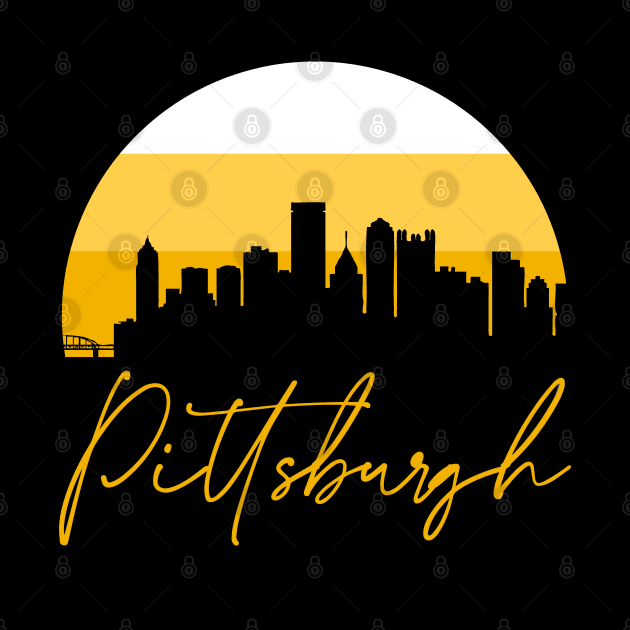 Pittsburgh Skyline Football Colors by funandgames