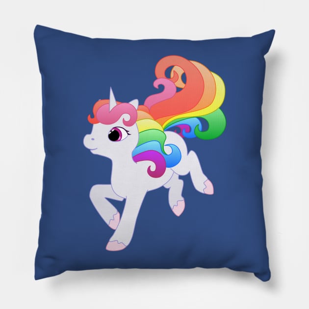 Rainbow Baby Unicorn Pillow by LyddieDoodles