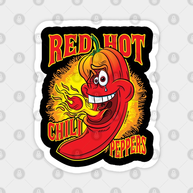 Spicy Flaming Red Hot Chili Pepper Magnet by eShirtLabs