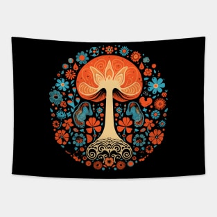 Retro Mushroom Tapestry