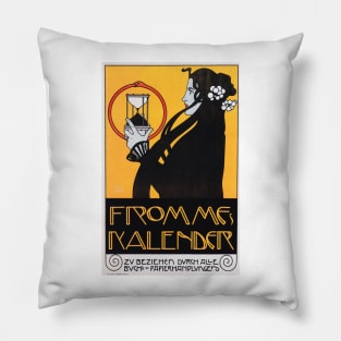 FROMMES KALENDER 1899 by Artist Koloman Moser Vintage Austrian Decorative Art Pillow