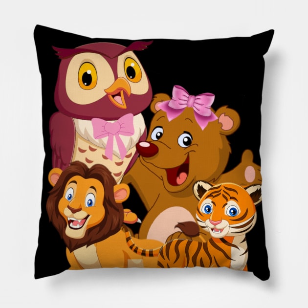 Mommy's Menagerie Pillow by bthomaspeck