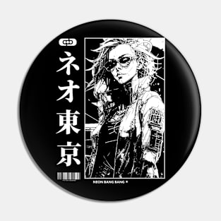 Cyberpunk Girl Manga Pin